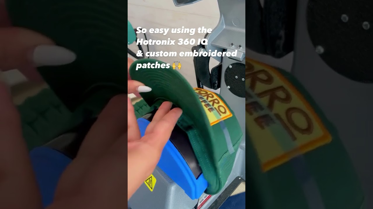 🔥 Custom patch hats made easy! Order patches ready to press with the Hotronix 360IQ 👌
