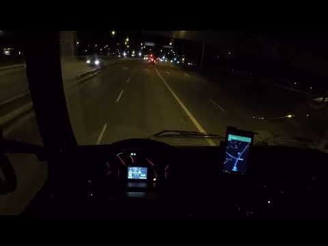 Relaxing Truck + Trailer Drive vlog in the dark, Uppsala. 19 november 2017