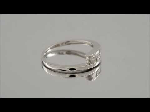 9ct White Gold 1/3ct Diamond Crossover Trilogy Ring - D7131