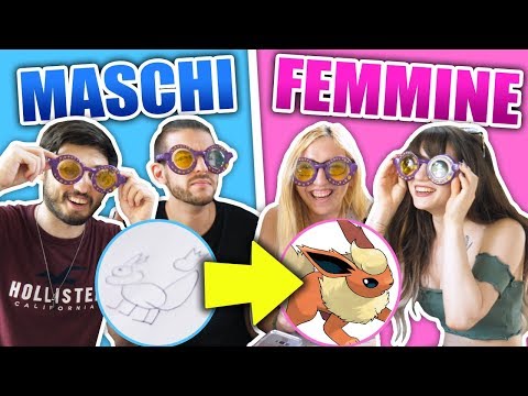 MASCHI VS FEMMINE - Riesci a Disegnare i Pokémon con questi OCCHIALI? w/ Erenblaze Lullaby Michelle