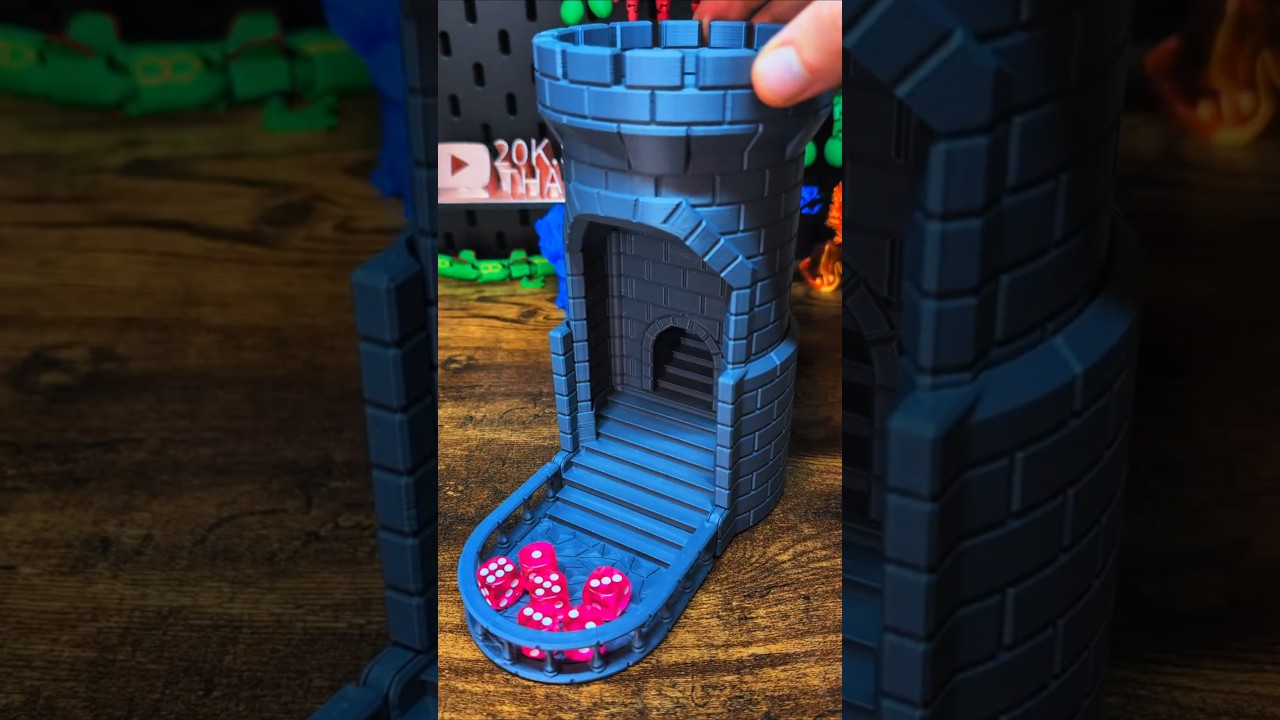 3D printed Random Dice Tower with Bridge Mechanism #3dprinting