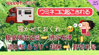 【親の介護の後の人生】第25話　Happy1プラス 北海道 根室明治公園 納沙布岬 尾岱沼道の駅 野付半島 標津気楽来の湯 #Happy1#北海道#車中泊#納沙布岬#野付半島