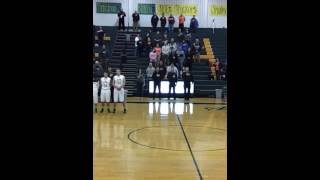 Sabrina singing the national anthem