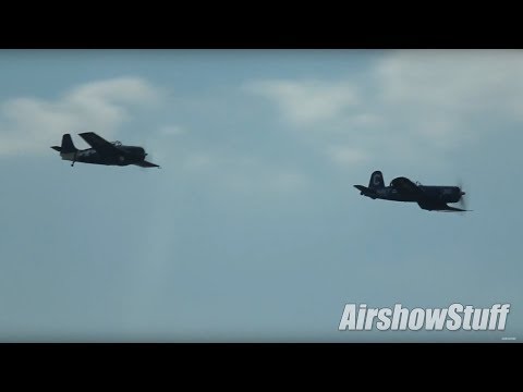 F4U Corsair and F4F Wildcat Flybys - TBM Avenger Gathering 2018