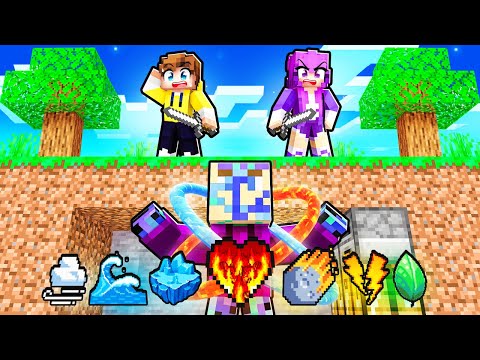ELEMENTAL HEARTS Speedrunner VS Hunters in Minecraft!