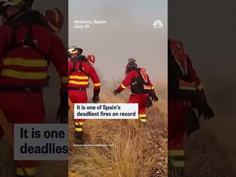 Deadly wildfire spreads across southern Spain