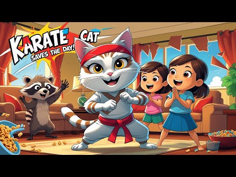 Karate Cat Saves the Day! 🐱🥋 Funny English Kids Story | Cat vs Trouble | Animated Short for Kids