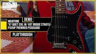 Video thumbnail for MOJOTONE '67 QUIET COIL STRAT PREWIRED PICKGUARD W/ HOT BRIDGE - DEMO by Mojotone