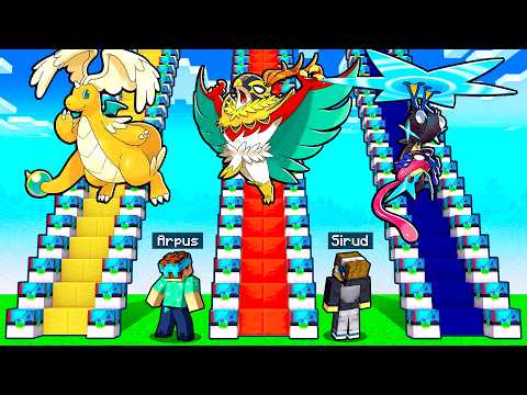 MEGA POKEMON Lucky Block STAIRCASE RACE! (Minecraft Pixelmon)