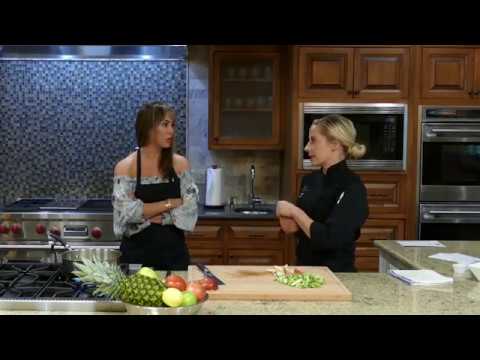 Kelly Dodd Cooking Salmon with Chef Karla Williams at Hilton Head Health