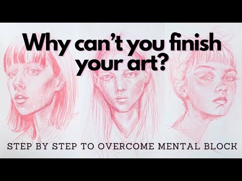 Why can't you finish your art? Simple steps to overcome mental block #sketchbook #drawwithme