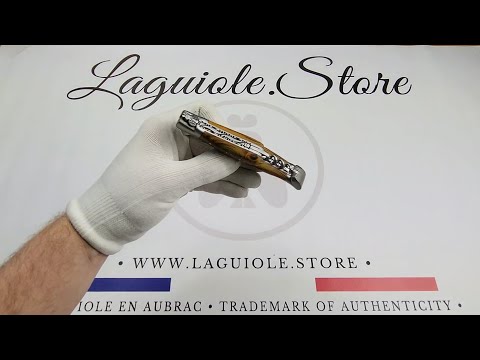 Laguiole Knife with Corkscrew Double Plates - Pistachio Handle