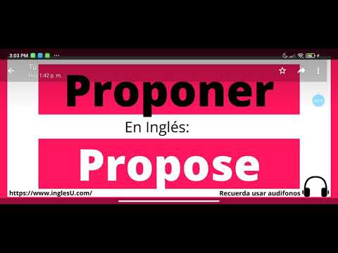 Proponer En Ingles