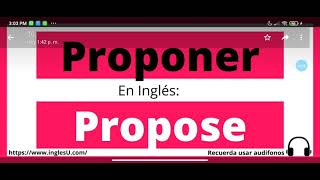 Cómo se dice proponer en inglés - proponer en ingles