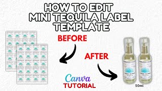 How to Edit Mini Tequila Bottle Labels Canva Template | Easy DIY Party Favor!