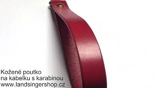 Kožené poutko na kabelku s karabinou