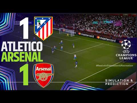 ⚽ Atletico Madrid 1 vs 1 Arsenal HIGHLIGHTS | UEFA Champions League 25-26 (Simulation/Recreation)