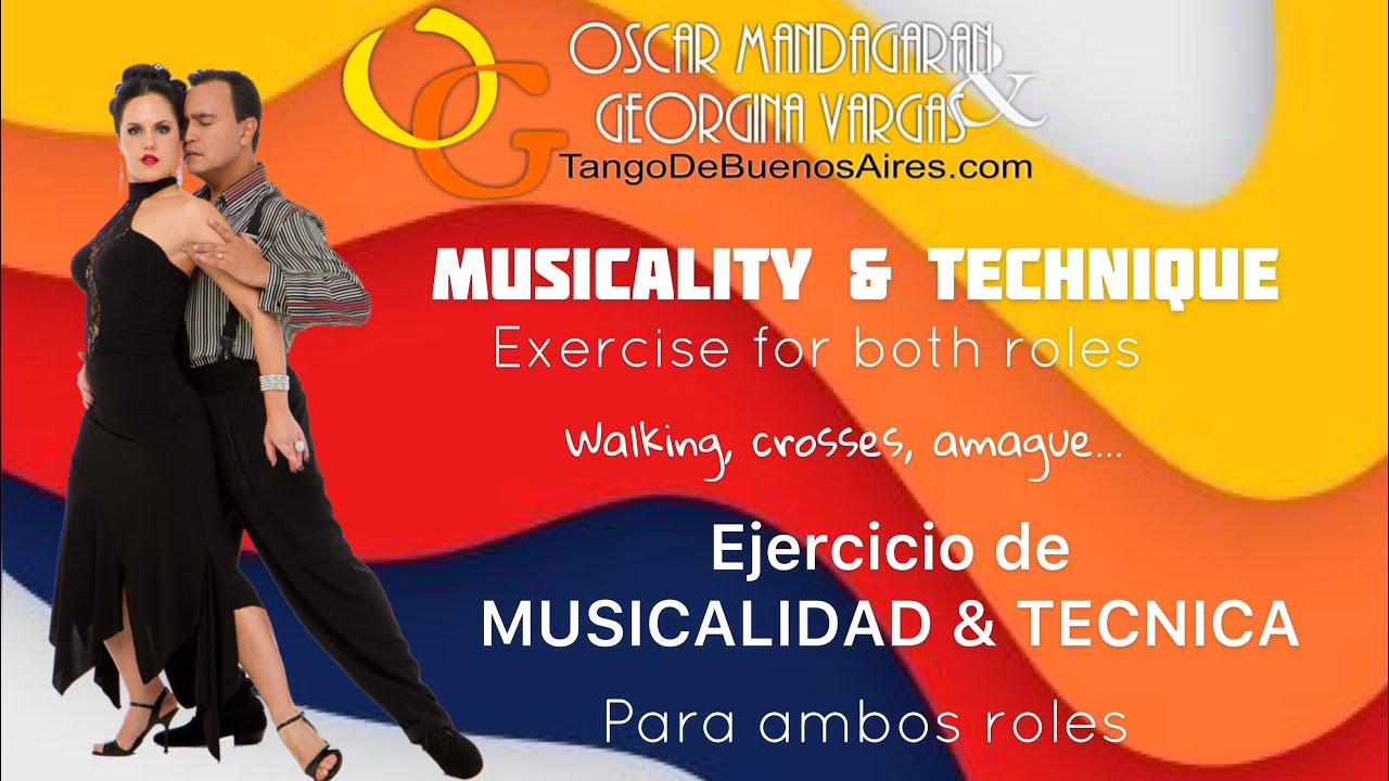Musicality & Technique exercise #TANGO VALS MILONGA Musicalidad&Tecnica Georgina &Oscar Mandagaran