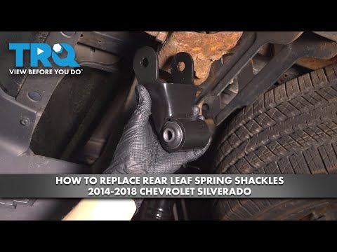 Part of a video titled How to Replace Rear Leaf Spring Shackles 2014-2018 ... - YouTube