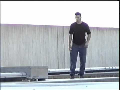 Steve Castro jumps off a building