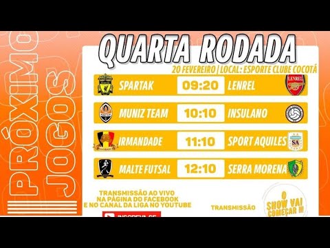 4° Rodada Da Copa Verão de Futsal 2022 - Ao Vivo com Imagens