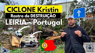 O Rastro de Destruição Do Ciclone Kristin em Leiria, Portugal 🇵🇹 