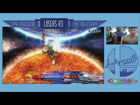 Jax Smash Weekly 4/6/17 - PacGod(Bayonetta/Pac) Vs KeJovan(Bowser) - Wii U Losers R3