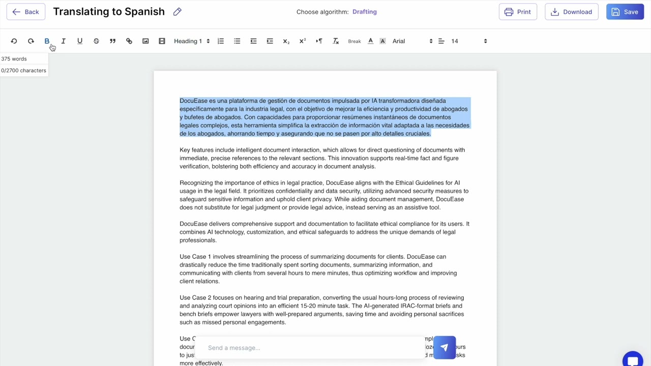 DocuEase's AI-Powered Document Editor