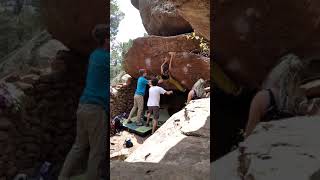 Video thumbnail of Variante del redil, 7a. Albarracín