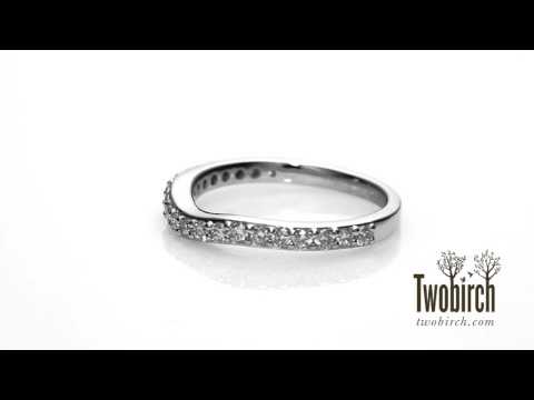 0.25 ct. Dainty Curved Round Shared Prong Tracer Band - TwoBirch  TB-CR-0074-WG-E
