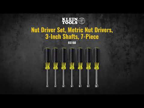 Nut Driver Set, Metric Nut Drivers, 3-Inch Shafts, 7-Piece