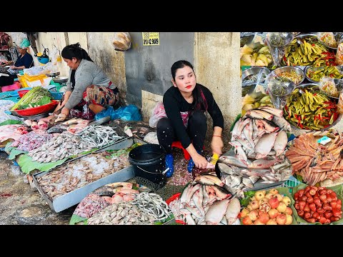 Amazing Cambodian Wet Market Tour 2025 - Walking Show at Boeng Trabek Plaza, Phnom Penh, Cambodia 