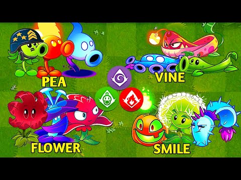 Random 4 Team Plants Apeases + Fire + Shadow - Who Best Team? - PvZ2 Team Plants vs Team Plants