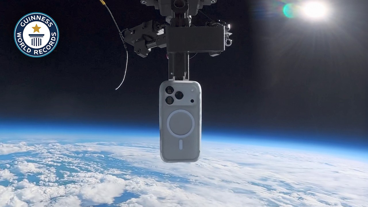 Dropping a Phone From Over 30 THOUSAND Metres! | Guinness World Records - YouTube