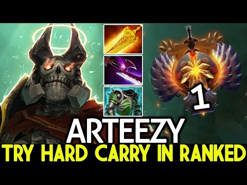 ARTEEZY [Wraith King] Try Hard Carry in Ranked Unkillable Game 7.25 Dota 2