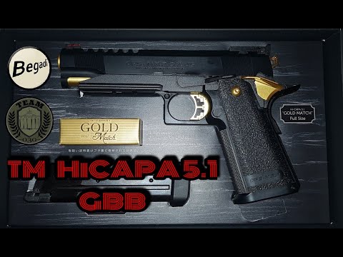 HiCapa 5.1 AIRSOFT by TM Hi-Capa GBB -Gold Match- Edition Review deutsch/german TEAM-030- AIRSOFT