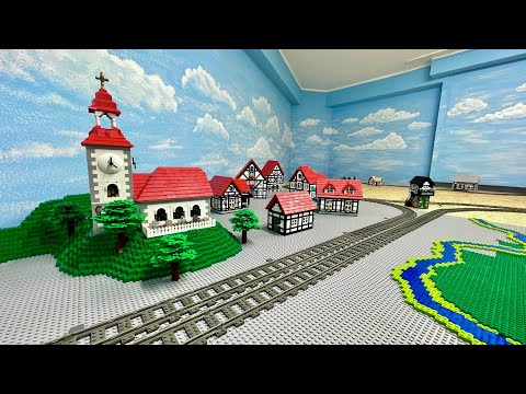 Hügellandschaft erweitert und Kirche eingebaut -  Bau einer Lego Stadt Teil 178.