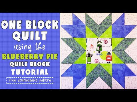 One Block Baby Quilt using the Blueberry Pie Quilt Block (Free Pattern)