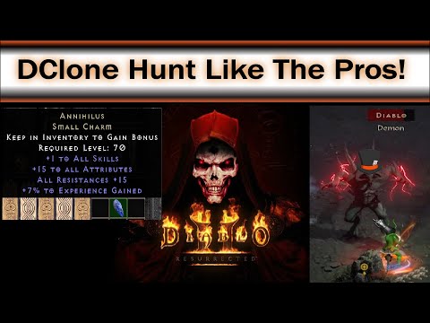 Diablo 2 Resurrected - A guide to hunting Diablo Clone and getting Annihilus charm in full detail.