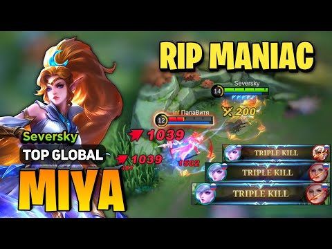 RIP MANIAC! Miya Best Build 2022 [ Top Global Miya Gameplay] By Seversky - Mobile Legends