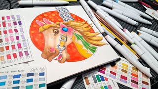 Magical Carousel Horse Drawing Tutorial with Ohuhu Kaala Markers #ohuhumarkers