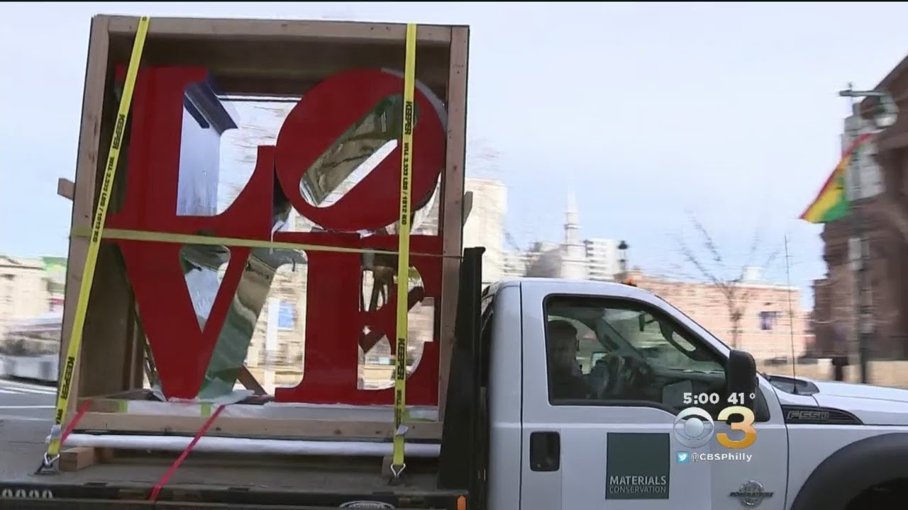 LOVE Sculpture Returns To Love Park With A Parade