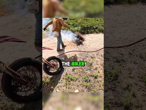 Biker Puts Out Fire !😱