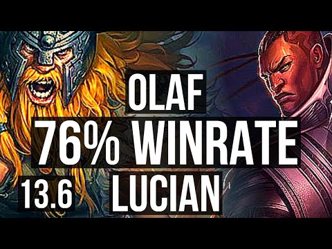 OLAF vs LUCIAN (TOP) | Rank 3 Olaf, 76% winrate, 8 solo kills | TR Grandmaster | 13.6