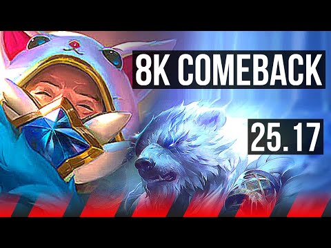 URGOT vs VOLIBEAR (TOP) | 8k comeback, 6 solo kills, 500+ games | EUNE Master | 25.17