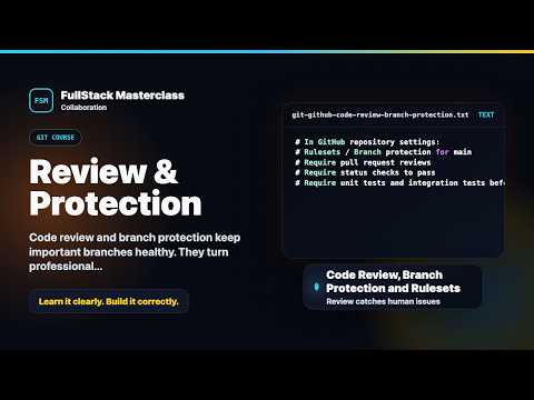 Code Review Branch Protection And Rulesets Explained Fullstack Masterclass Git Github Course