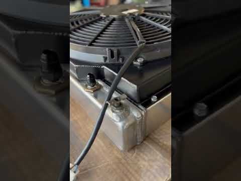 Griffin radiator with Dual Spal fans in a G-body LS swap