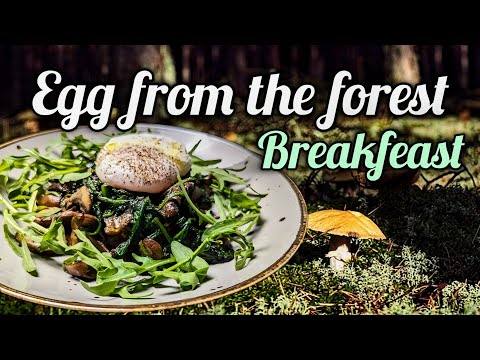Forest Egg Breakfast with spinach, avocado, mushrooms, rocket and truffle oil
