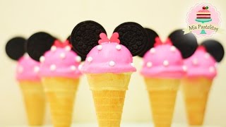 CAKE POPS EN FORMA DE NIEVE/HELADO | MINNIE MOUSE | MIS PASTELITOS KIDS