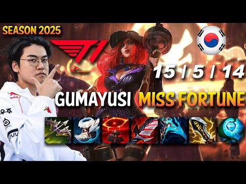 T1 Gumayusi MISS FORTUNE vs EZREAL ADC - Patch 15.2 KR Ranked | lolrec